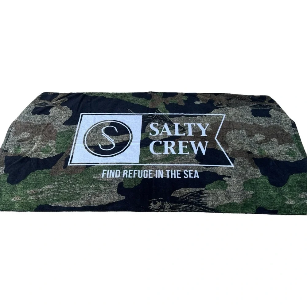 Salty Crew Alpha Refuge Camo Beach Towel 100% Cotton 30x59 Beach Surf Pool GUC